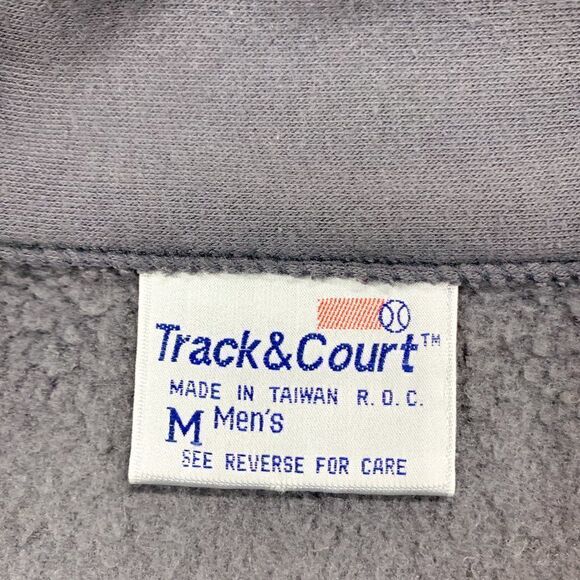 Vintage Track And Court Jacket Mens Medium Gray White Outdoor 80s Streetwear - Picture 6 of 10